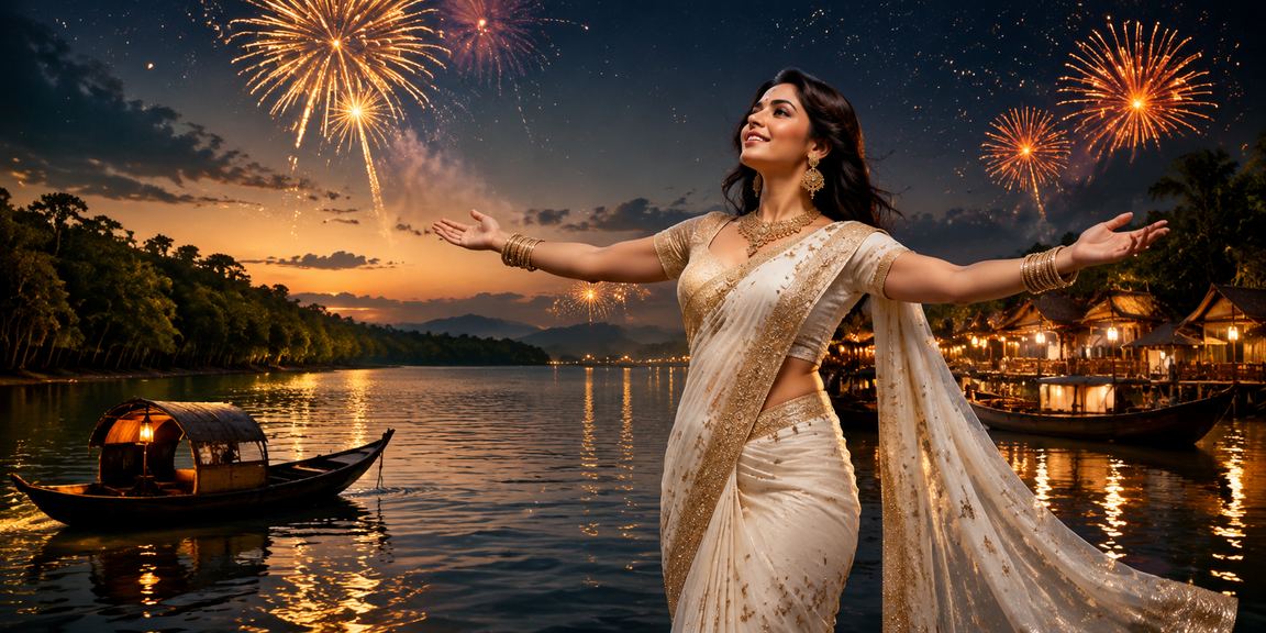 সুন্দরবন থিমে শাড়ি পোশাকে বাংলাদেশি মডেলের সাথে 404dn বেটিং দৃশ্য